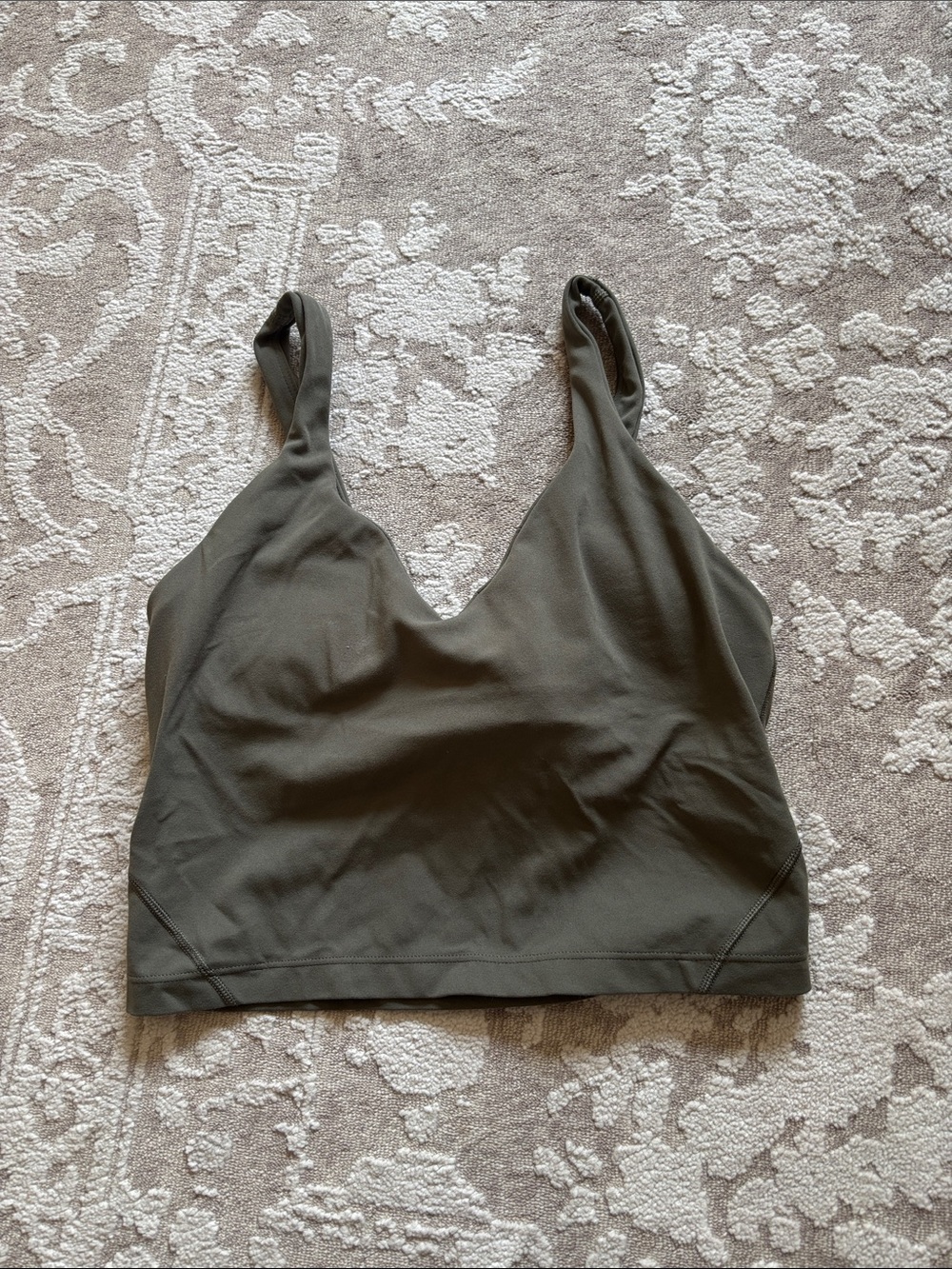 lululemon athletica Olive Green V-Neck Longline Sports Bra